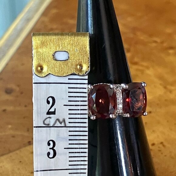 Red Labradorite Sterling Silver Ring Size 6 - Picture 7 of 9